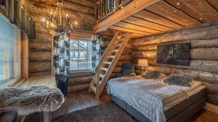 Finland, Finske Lapland, Nellim Wilderness Hotel, Log Suite Cabin, Hems