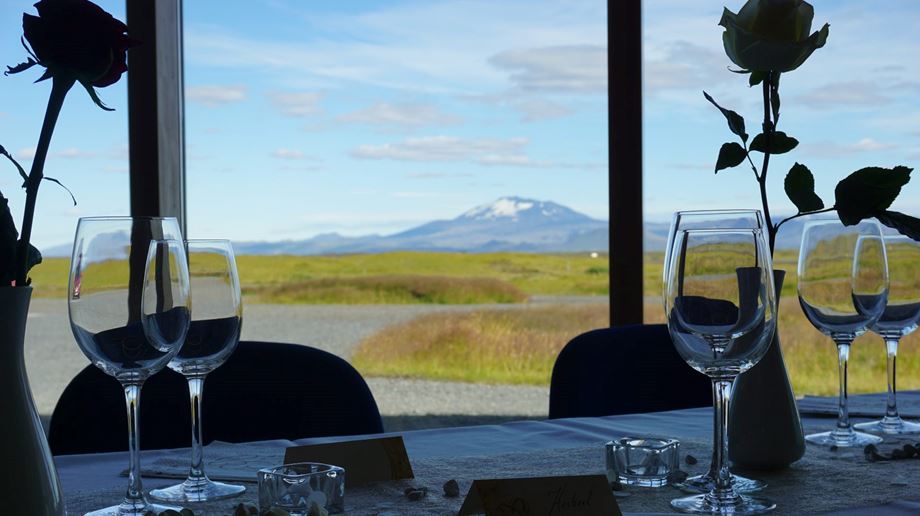 Rejser til Island, Sydisland, Landhotel Bar, middags udsigt