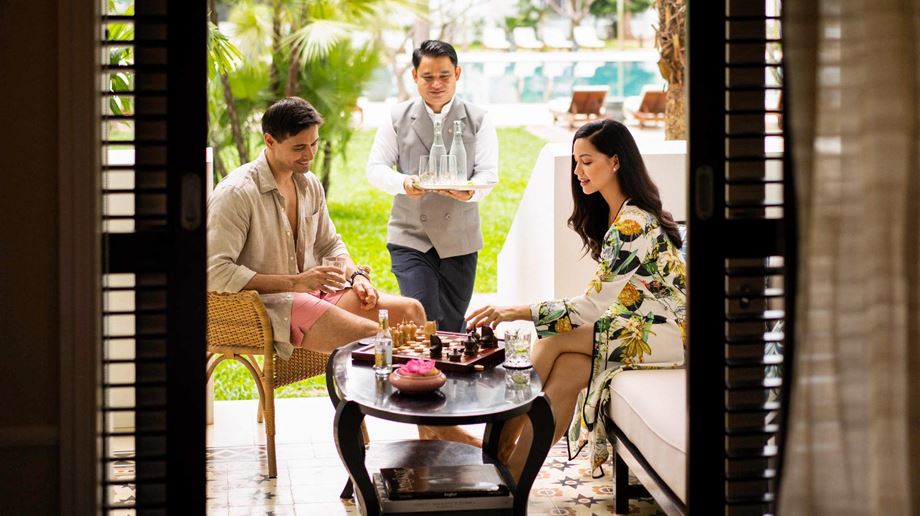 Cambodia, Siem Reap, Raffles Grand Hotel d'Angkor, Raffles King Suite