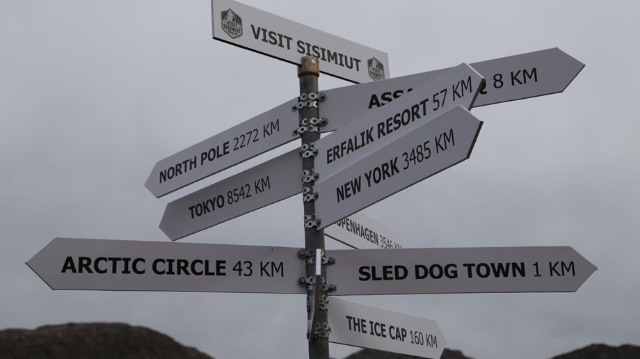 Grønland Hotel Sisimiut, Sisimiut,  Vejskilt, Seværdigheder, Hovedstæder, Arctic Circle, Sled Dog Town, Visit Sisimut