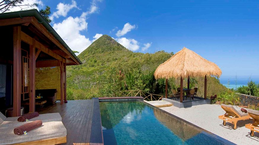 Rejser til Mauritius, Lakaz Chamarel Exclusive Lodge, Exclusive Suite "Piton Canot" med egen pool og smuk udsigt