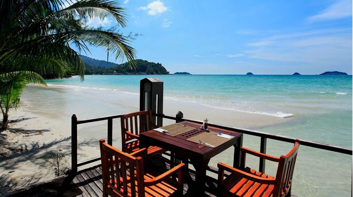 Thailand, Koh Chang, Centara Koh Chang Tropicana Resort, Restaurant Beach