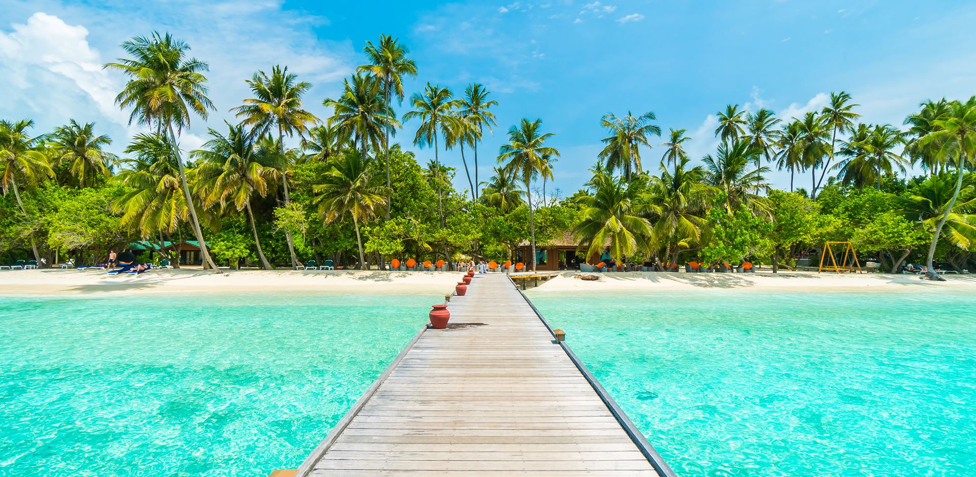 Maldiverne ankomst til palmestrand