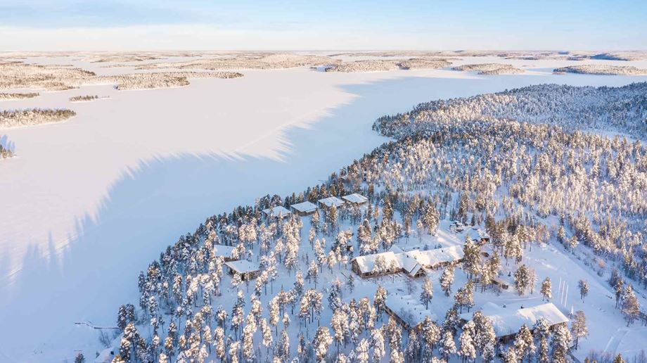 Finland Lapland Nangu Wilderness Hotel set fra luften