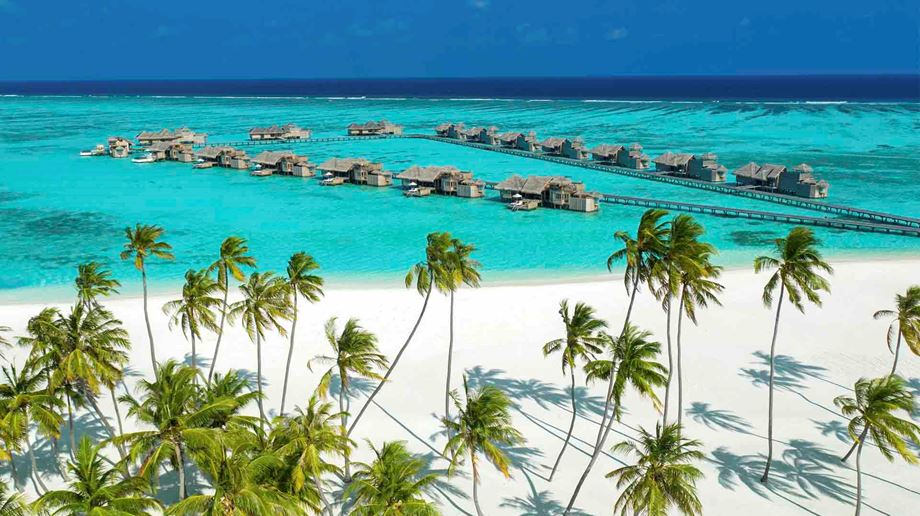Villaer og strand på Gili Lankanfushi