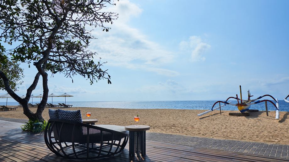 Indonesien Bali Sanur Hyatt Regency, Beachfront, Udsigt Fra Terrasse 