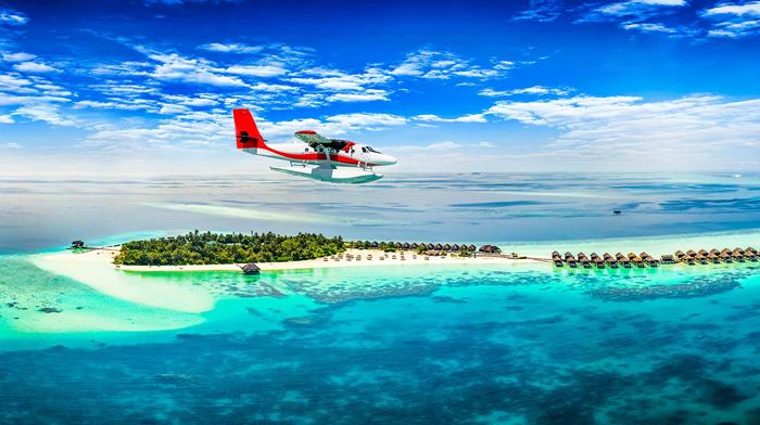 Maldiverne Fly Ankommer Til Oe Udsigt Sck