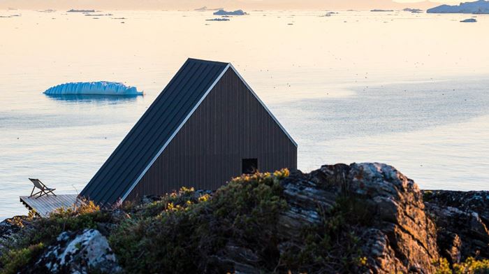 Ilimanaq Lodge hytte beliggende ned til havet
