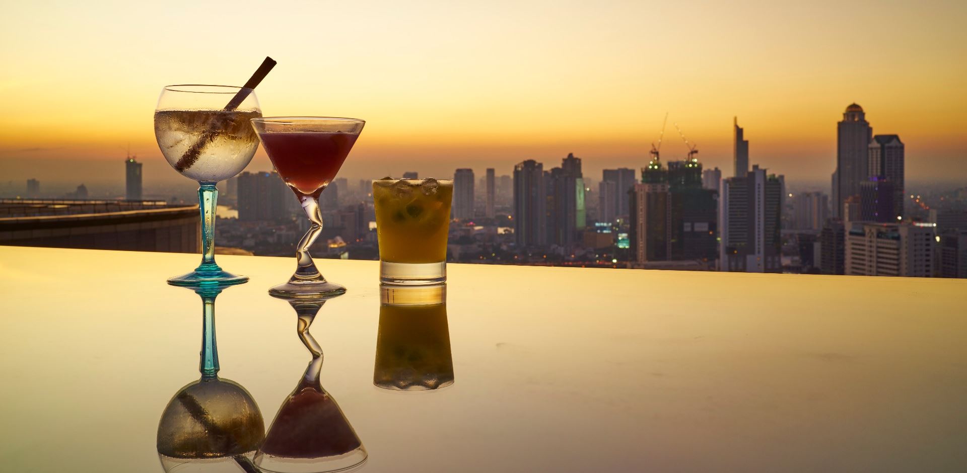 Thailand, Bangkok, JC Kevin Sathorn Bangkok Hotel, Sky Bar Cocktails