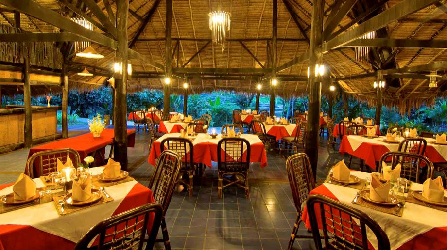 Thailand, Chiang Mai, Hmong Hilltribe Lodge, Restaurant Evening