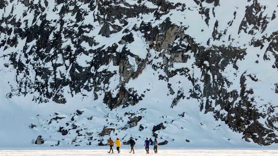 Grønland Iglo Lodge llulissat, Udflugt, Vandrere, Diskobugten, Vinter, Snelandskab