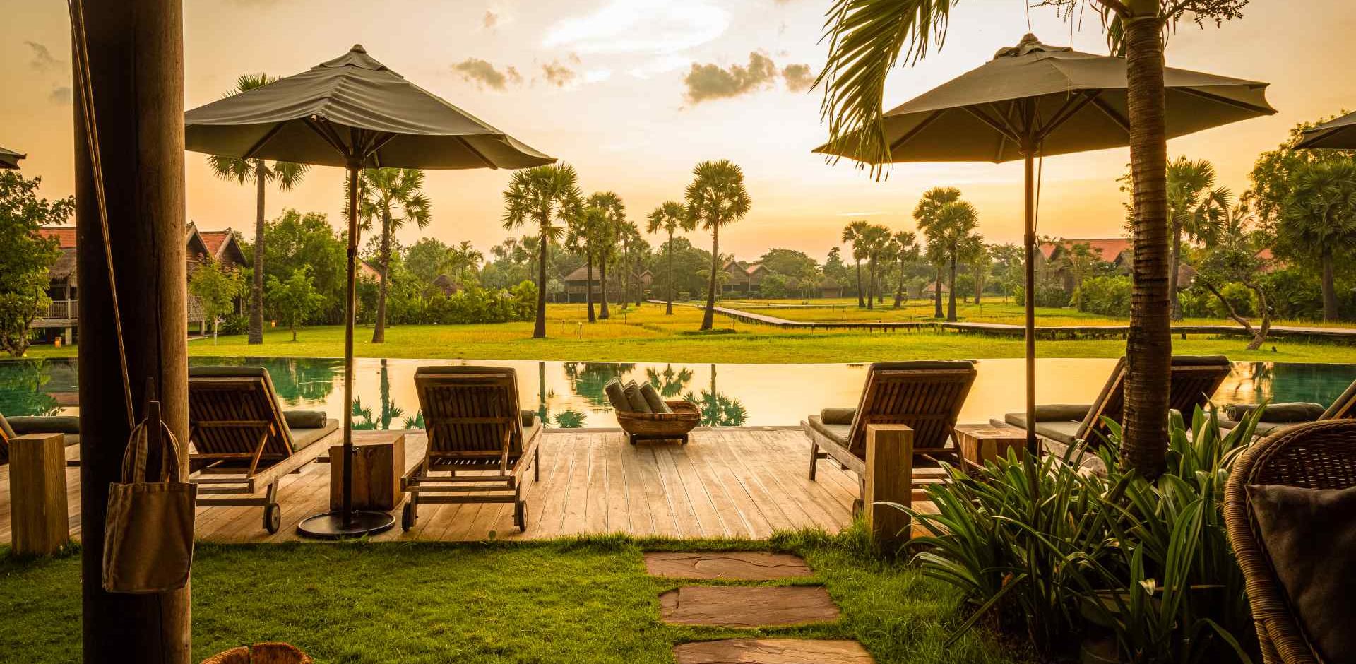 Cambodia, Siem Reap, Zannier Hotels Phum Baitang Bay Phsar, Pool bar