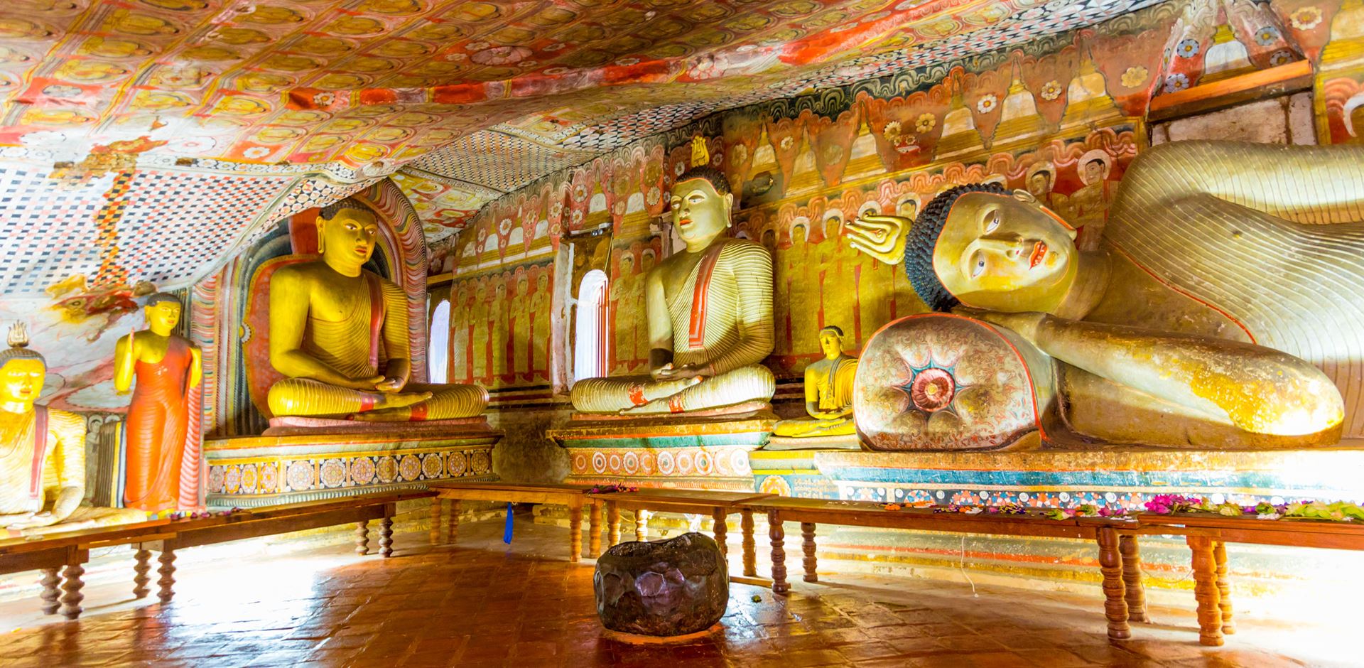 Sri Lanka Dambulla Statuer Af Buddah