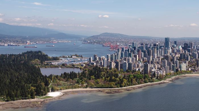 Vancouver skyline og Stanley Park