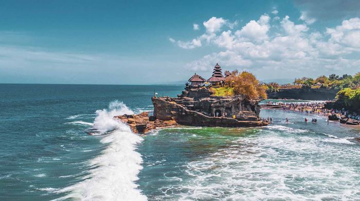 Indonesien, Bali, Udsigt over Tempel, Tanah Lot  