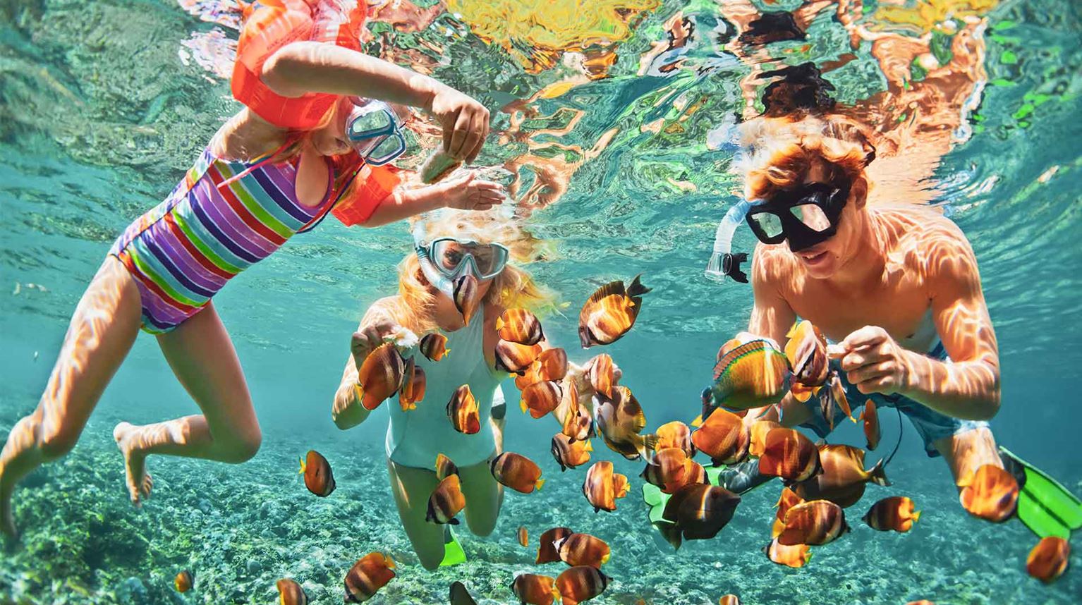 På familierejser til Maldiverne kan I snorkle sammen