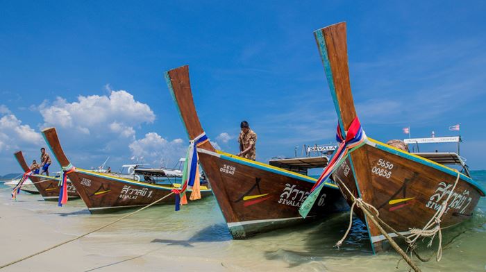 Thailand, Koh Mook, Koh Mook Sivalai Beach Resort, Båd Strand
