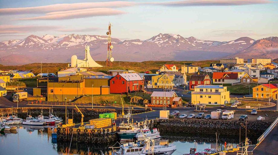 Rejser til Island, Stykkisholmur, Hotel Egilsen, udsigt over byen