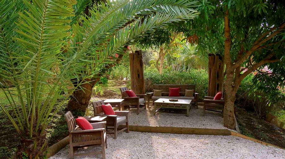 Et hyggeområde på Lakaz Chamarel Exclusive Lodge