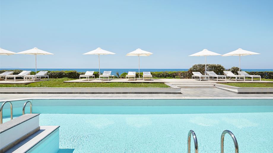 Grækenland, Kreta, Grecotel Lux Me White Palace, Lux Me Swim-Up Bungalow Sea View og delt pool