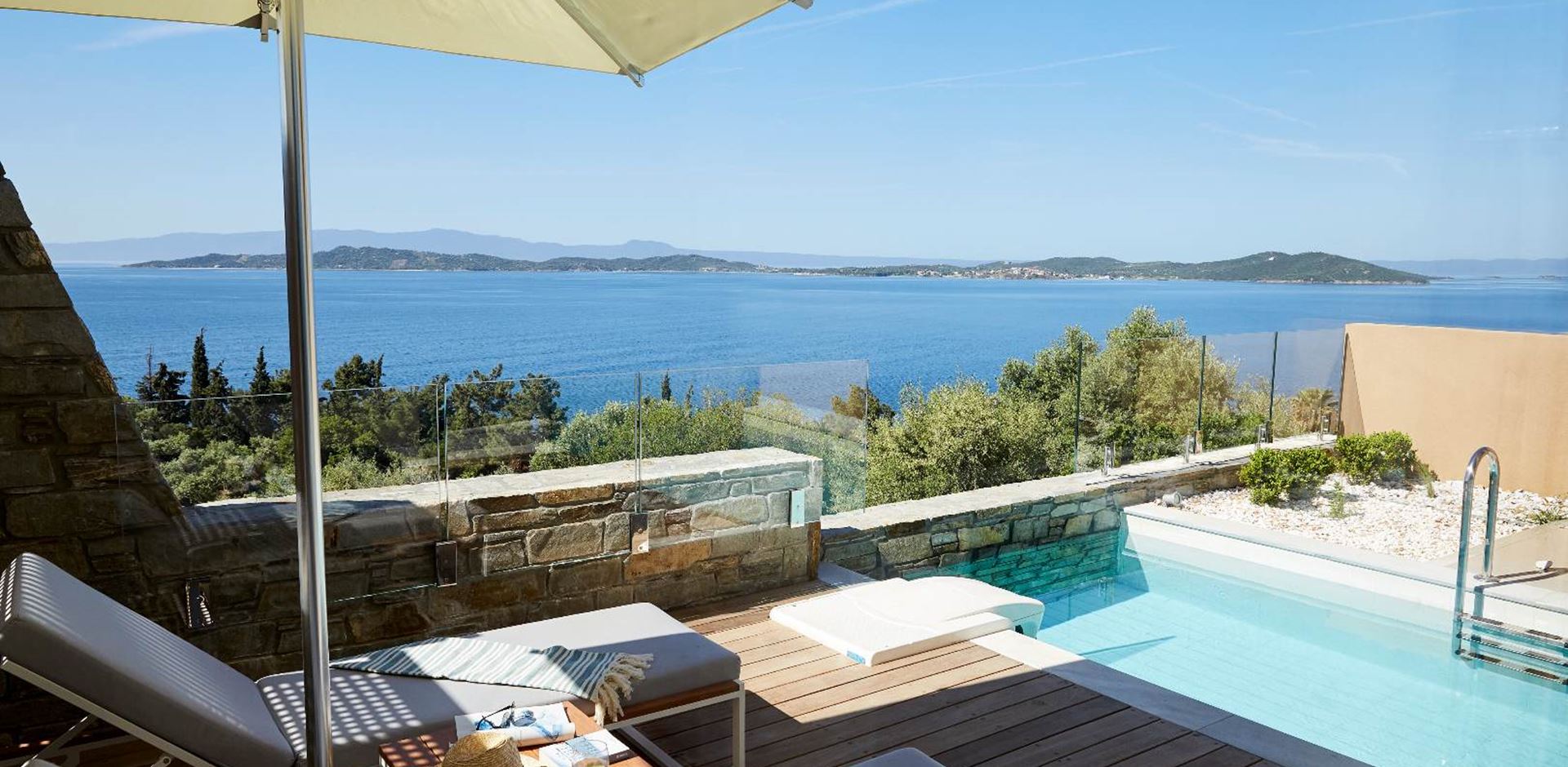 Grækenland, Halkidiki, Eagles Villas, udsigt fra Ocean One Bedroom Pool Villa