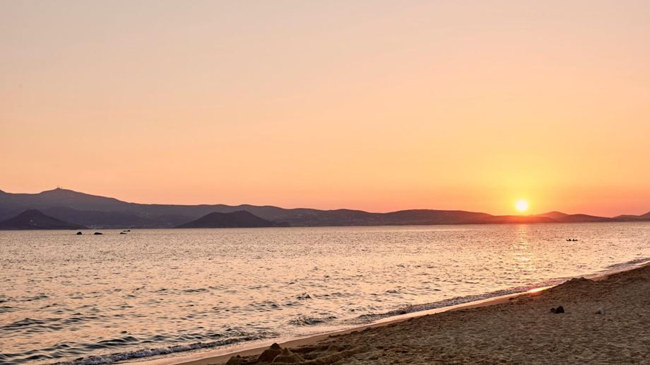 Grækenland Naxos Naxian On The Beach, Sunset, Solnedgang