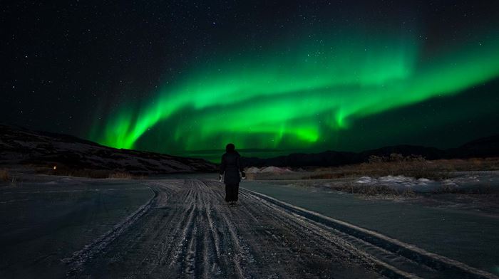Grønland, Kangerlussuaq, Nordlys, Aurora Borealis, Nat