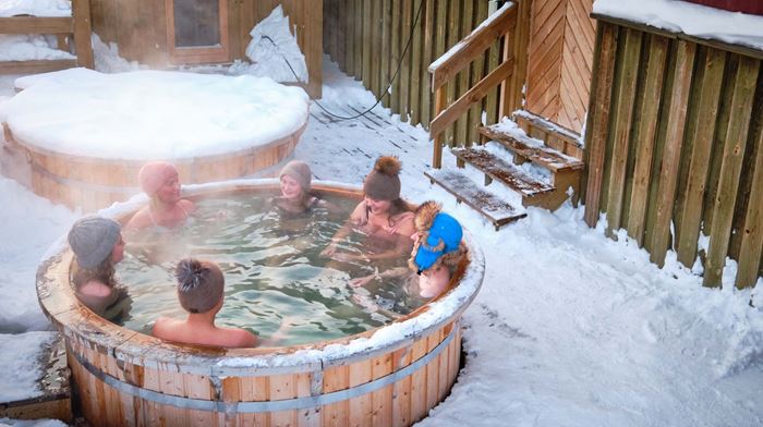 Grønland Hotel Sisimiut, Sisimiut, Vildmarksbad, Hot Tub, Sne, Vinter
