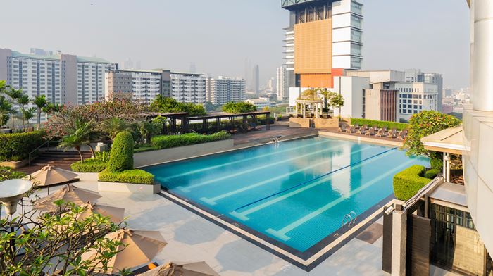 Rejser til Thailand, Bangkok, Pathumwan Princess Hotel, pool