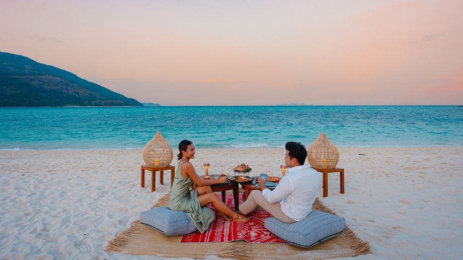Thailand Koh Lipe Irene Luxury Beach Resort Romantisk Folnedgang