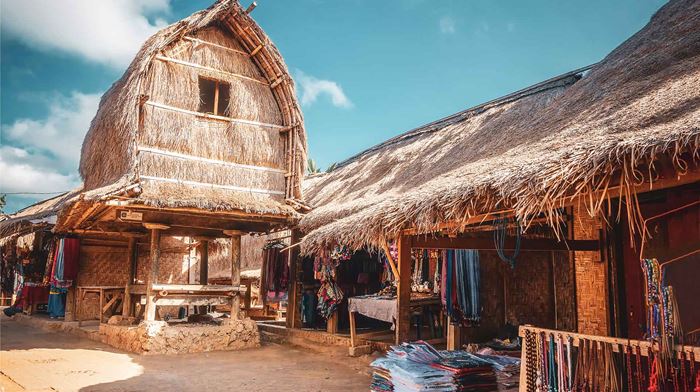 Indonesien Lombok Sasak Stamme Landsby Traditionelt Hus