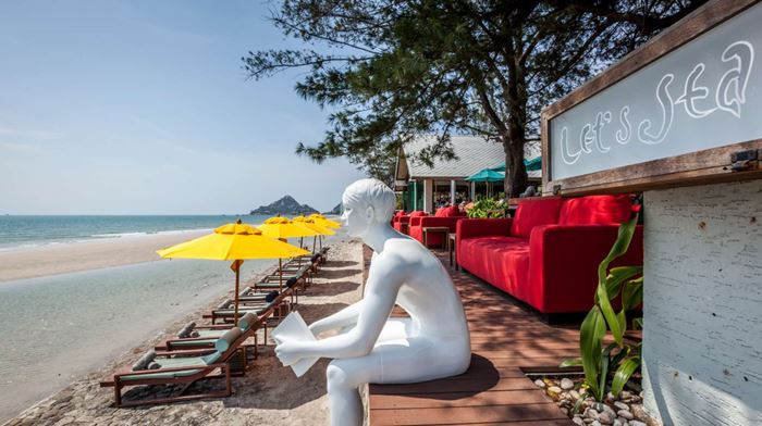 Thailand, Hua Hin, Lets Sea Hua Hin Al Fresco, Beach Sunbeds