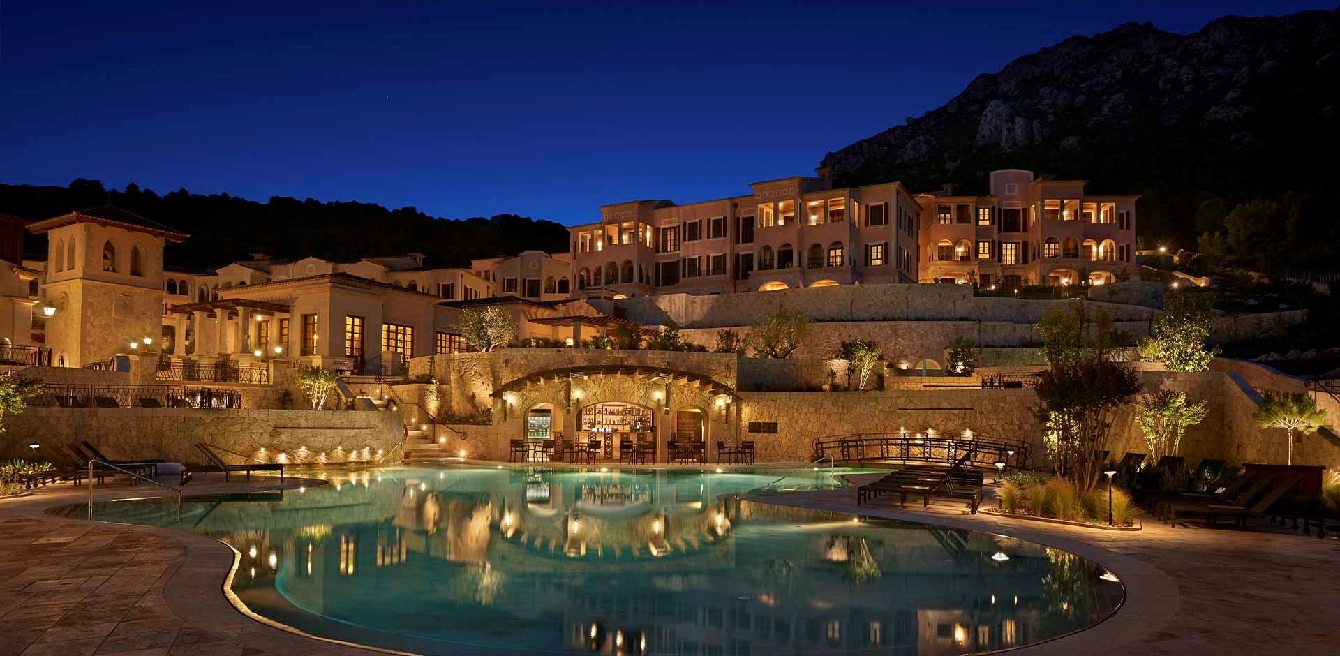 Rejser til Spanien, Mallorca, Cap Vermell Grand Hotel, Pool Night