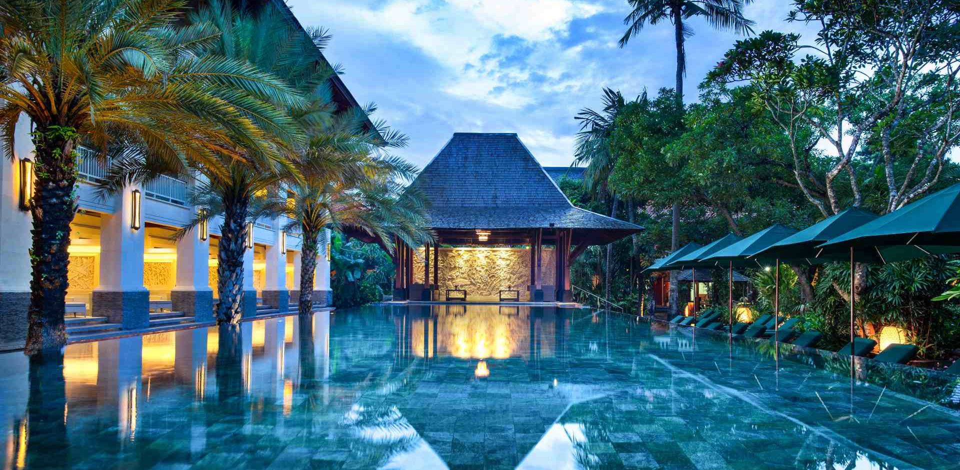 Indonesien Bali Sanur Puri Santrian, Pool Area, Pool Område