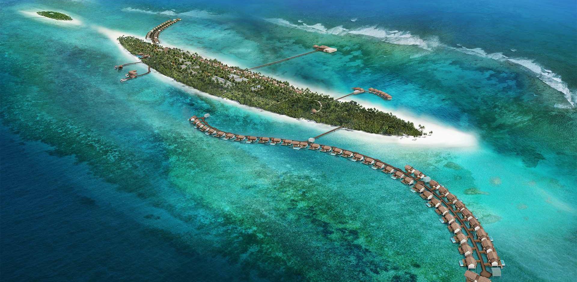Rejser til Maldiverne, The Residence Maldives at Falhumaafushi, set fra luften
