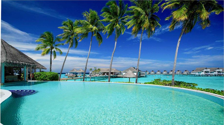Rejser til Maldiverne, Centara Grand Island Resort & Spa, Udsigt over swimming poolen i The Club