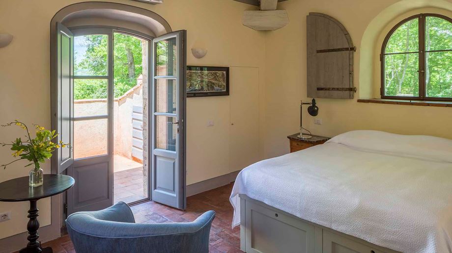 Rejser til Italien, Toscana, Borgo Pignano, artists house bedroom