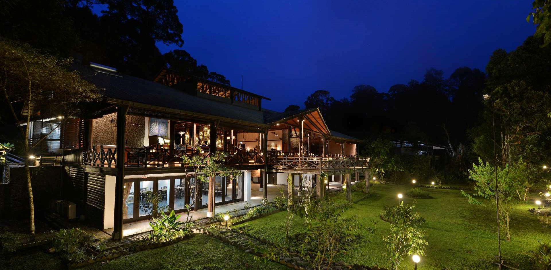 Malaysia, Borneo, Danum Valley Borneo Rainforest Lodge, Udendørs Aftenstemning