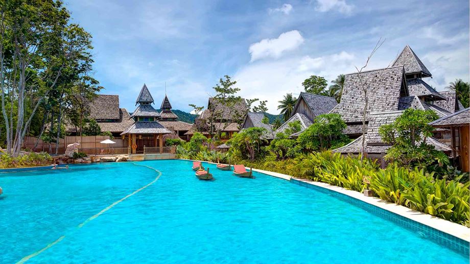 Thailand, Koh Yao Yai, Santhiya Koh Yao Yai Resort & Spa, Pool Udsigt
