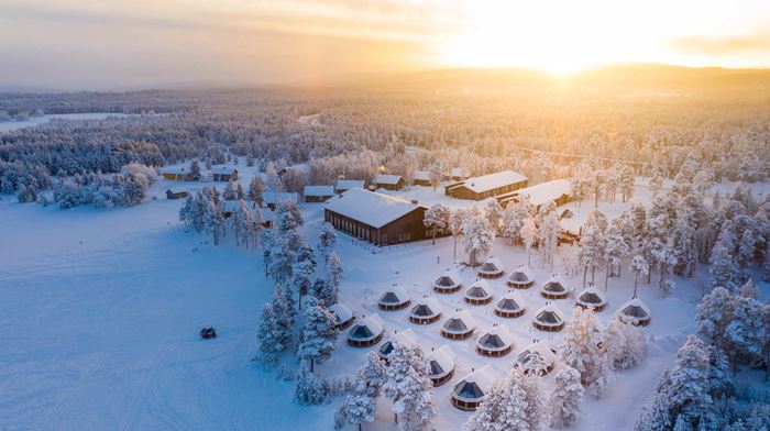 Finland, Finske Lapland, Inari, Wilderness Hotel, Aurora Cabin, Nordlyshytte, Sne