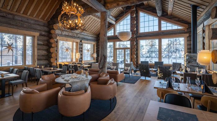 Finland, Finske Lapland, Nangu Wilderness Hotel, Restaurant