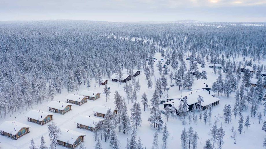 Finland Lapland Moutka Wilderness Hotel set oppe fra