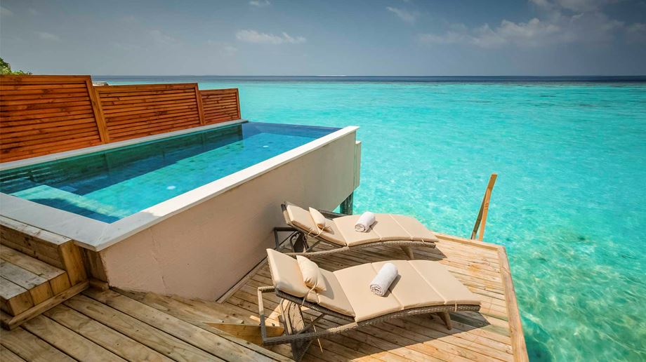 Rejser til Maldiverne, Kudafushi Resort & Spa, water villa pool