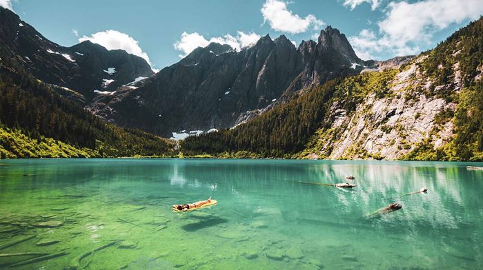 Canada British Columbia Badning i Sø, Natur, Klart Vand
