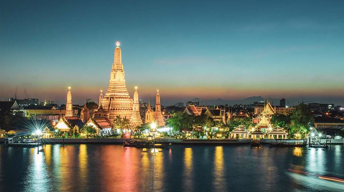 Thailand Bangkok Wat Arun Tempel Flod Chao Phrayas Gty Filter