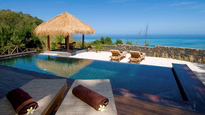 Rejser til Mauritius, Lakaz Chamarel Exclusive Lodge, Havudsigt fra Exclusive Suite "Pinot Canot"