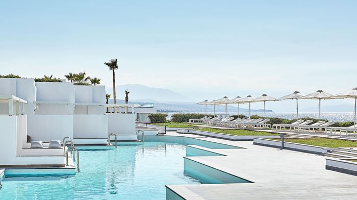 Grækenland, Kreta, Grecotel Lux Me White Palace, Lux Me Swim-Up Bungalow med havudsigt og delt pool