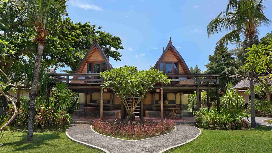 Indonesien Gili Trawangan Hotel Vila Ombak Traditional Lumbung Hut