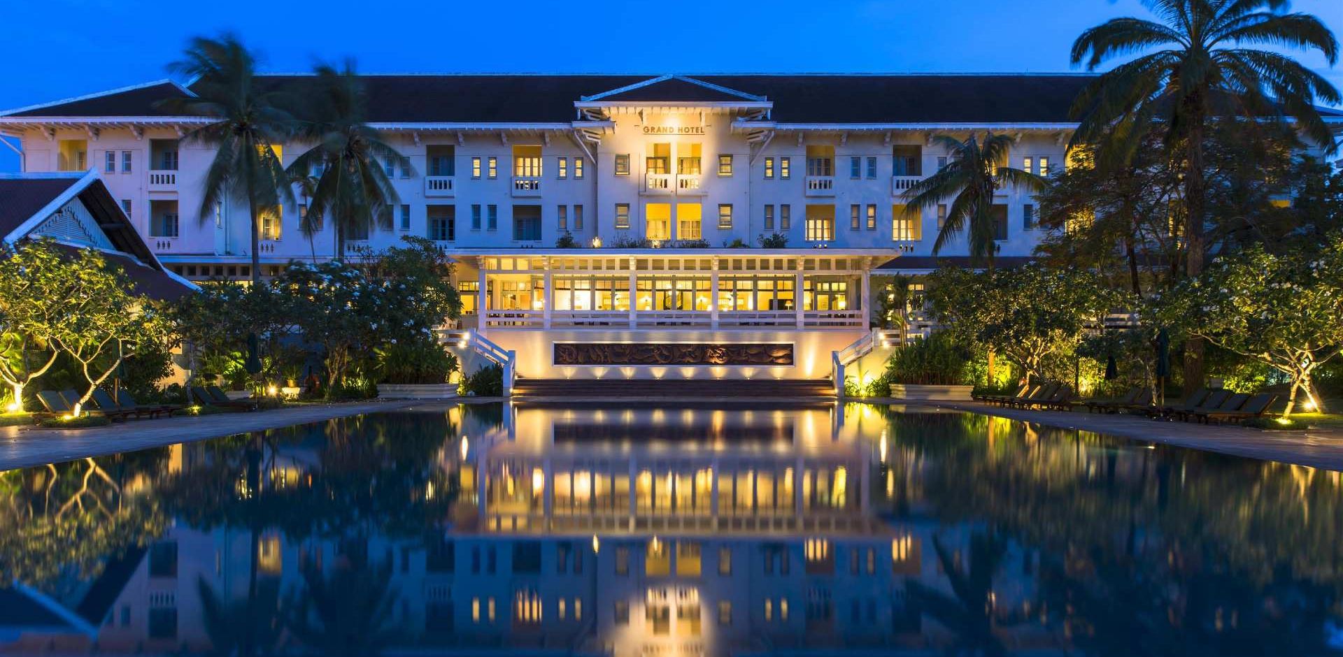 Cambodia, Siem Reap, Raffles Grand Hotel d'Angkor, Pool