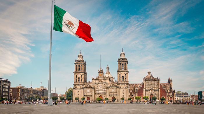 Mexico Mexico City Zocalo Pladsen Og Mexico Citys Katedral